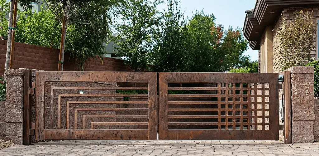 Custom driveway gate installation for a home entrance in Stamford, CT