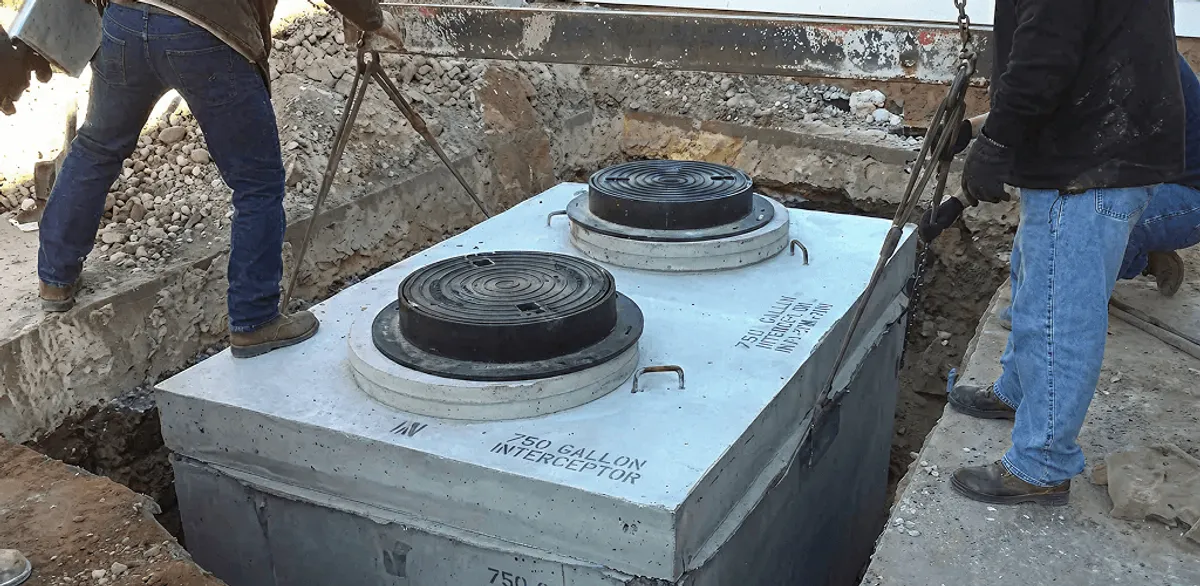 Grease trap installation for a commercial property drainage system in Stamford, CT