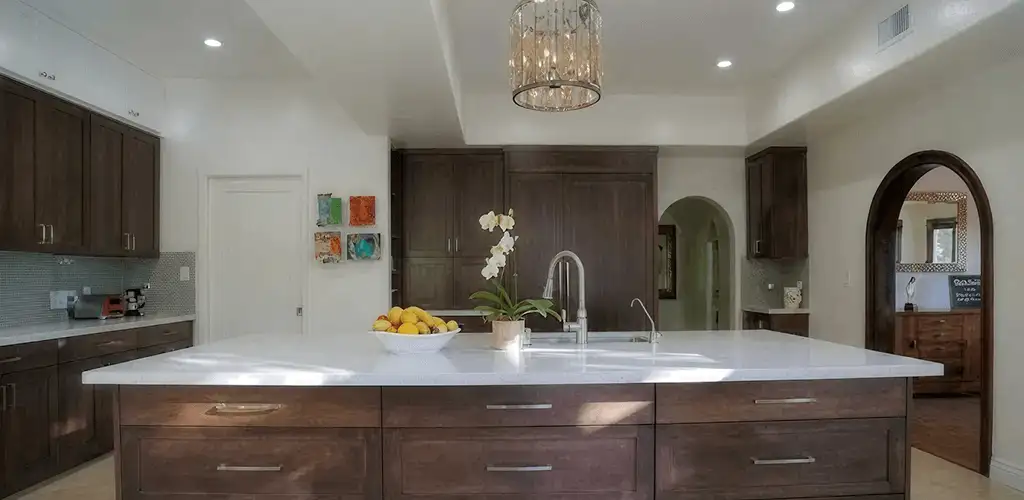 Cabinet refacing project with updated kitchen cabinets and island in Stamford, CT