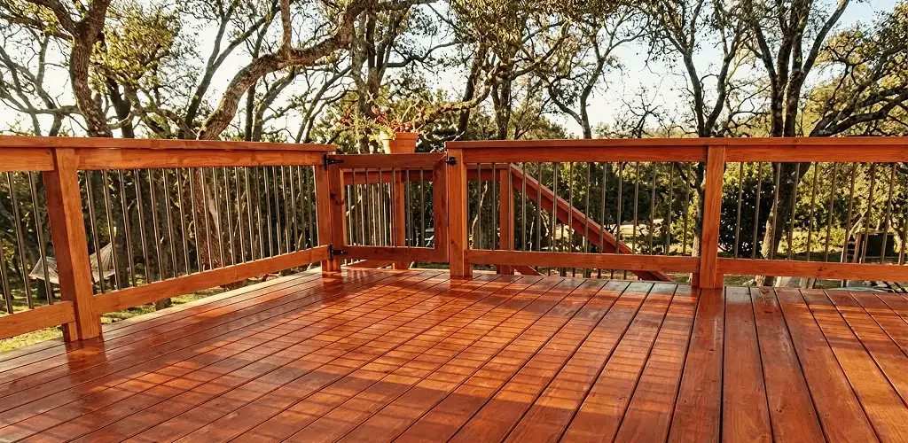 Deck sealing results with a freshly sealed wood deck in Stamford, CT